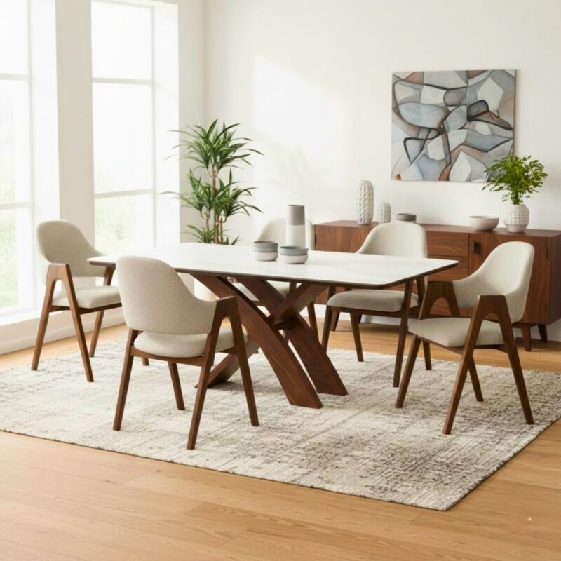 Pack table Marcia + 6 chaises Cedra