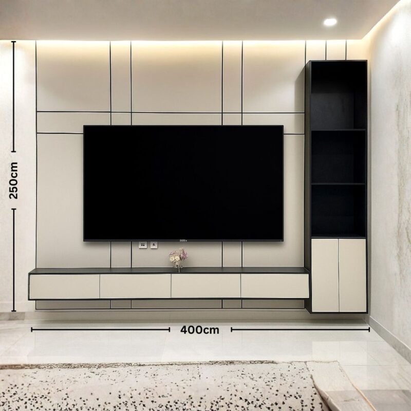 Velany, Habillage mural bois tv